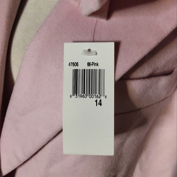 Vintage Bloomingdales Light Pink NWT 100% Cashmere Single Button Blazer Size 14 - Picture 6 of 7